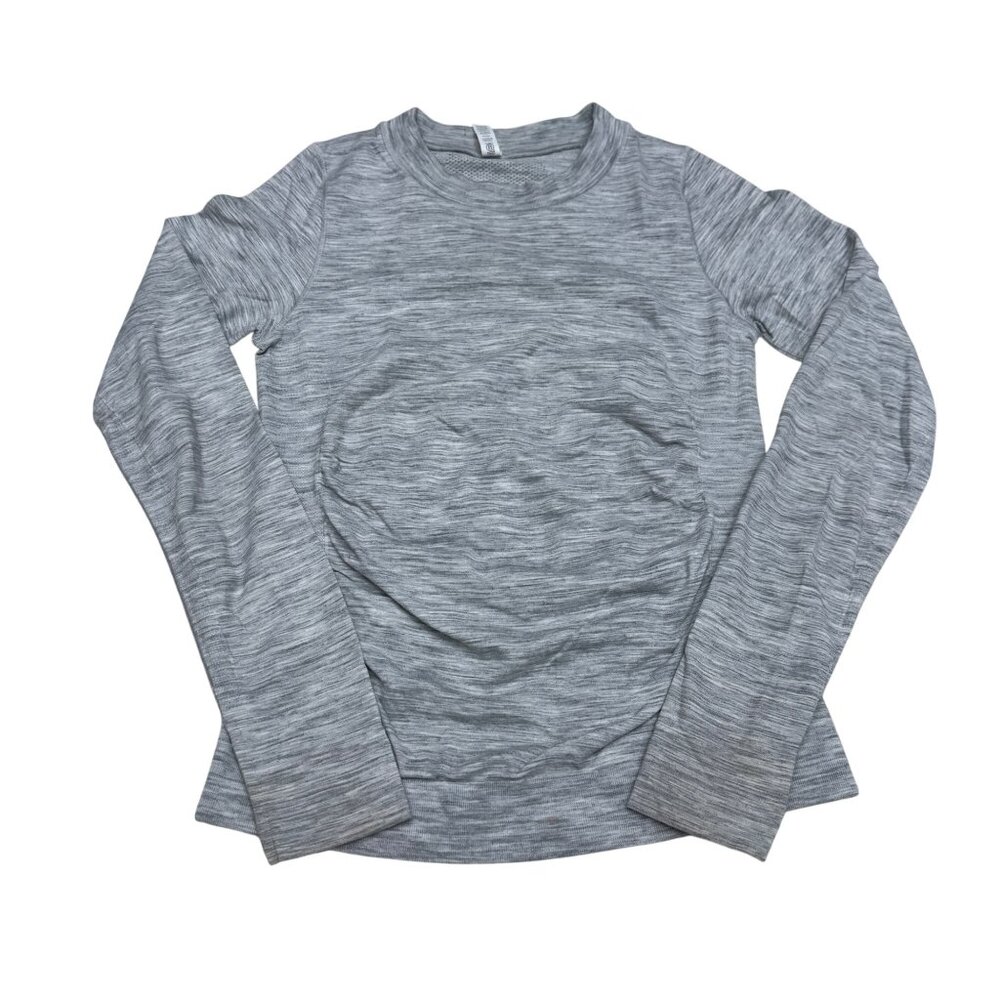 Athleta Womens Heather Gray LS Top Athletic Casual, Size S